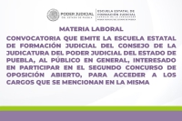 Segundo CONCURSO de oposición abierto en materia Laboral