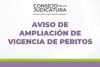 Aviso de ampliación de vigencia de peritos